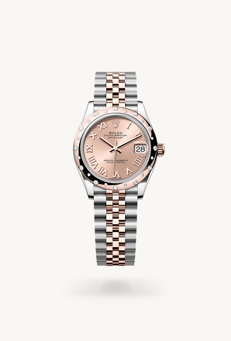 rolex Datejust de Rolesor Everose —combinación de acero Oystersteel y oro Everose, M278341RBR-0006 - Joyería Torrico