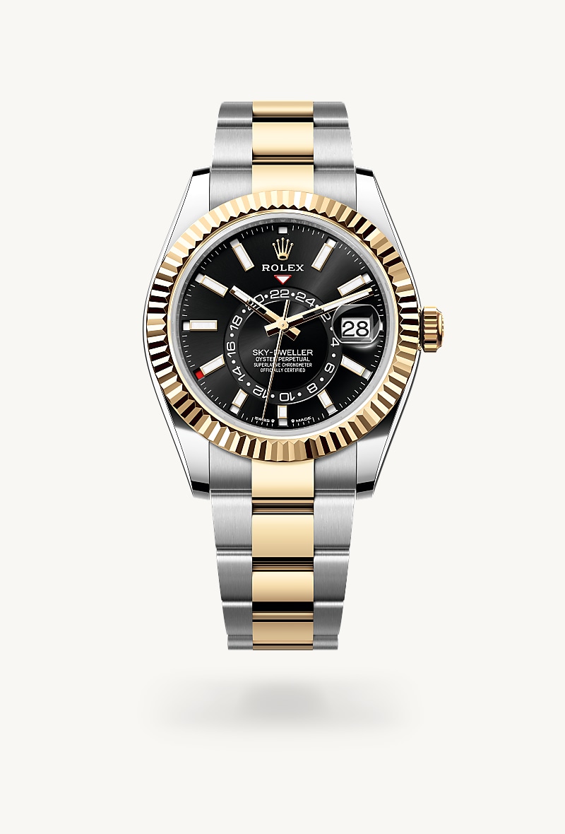 rolex Sky-Dweller de Rolesor amarillo —combinación de acero Oystersteel y oro amarillo, M336933-0003 - Joyería Torrico