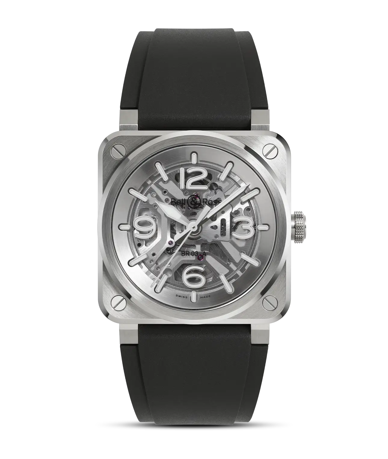 Reloj Bell & Ross BR 03 Skeleton Steel: detalle de la esfera