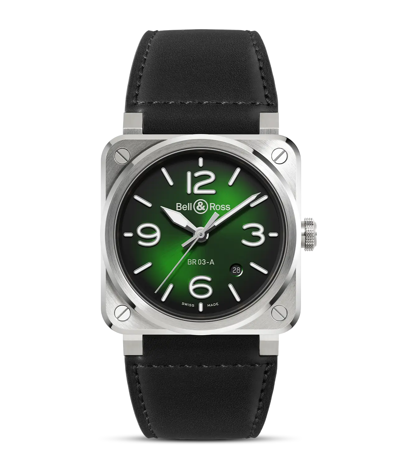 Reloj Bell & Ross BR 03 Green Steel: detalle de la esfera