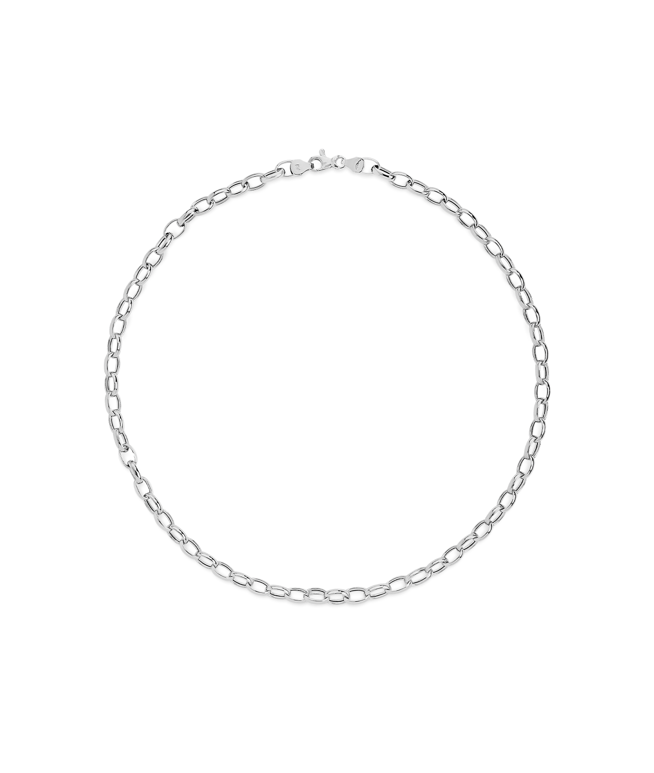 Collar oro blanco 18 quilates eslabones DEALTO de Joyería Torrico: vista frontal