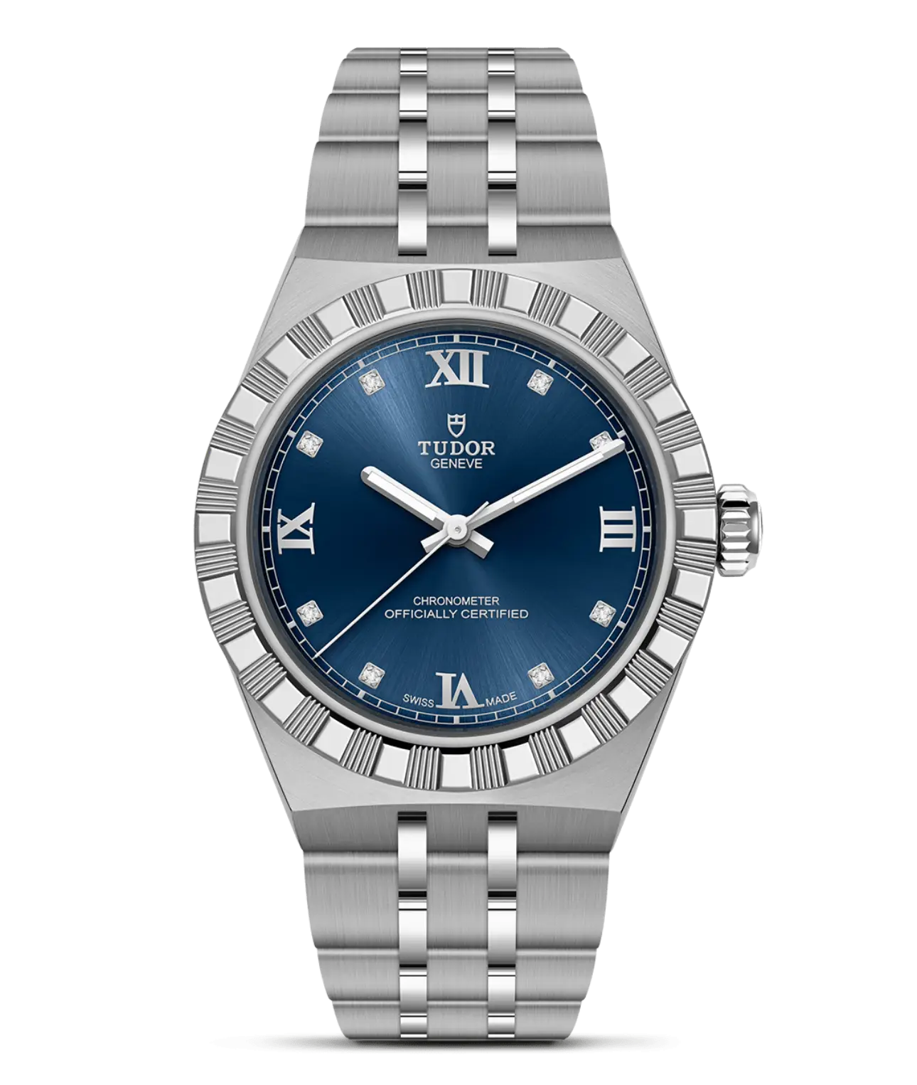 Reloj TUDOR Royal acero 30mm con esfera azul con números romanos: detalle de la esfera