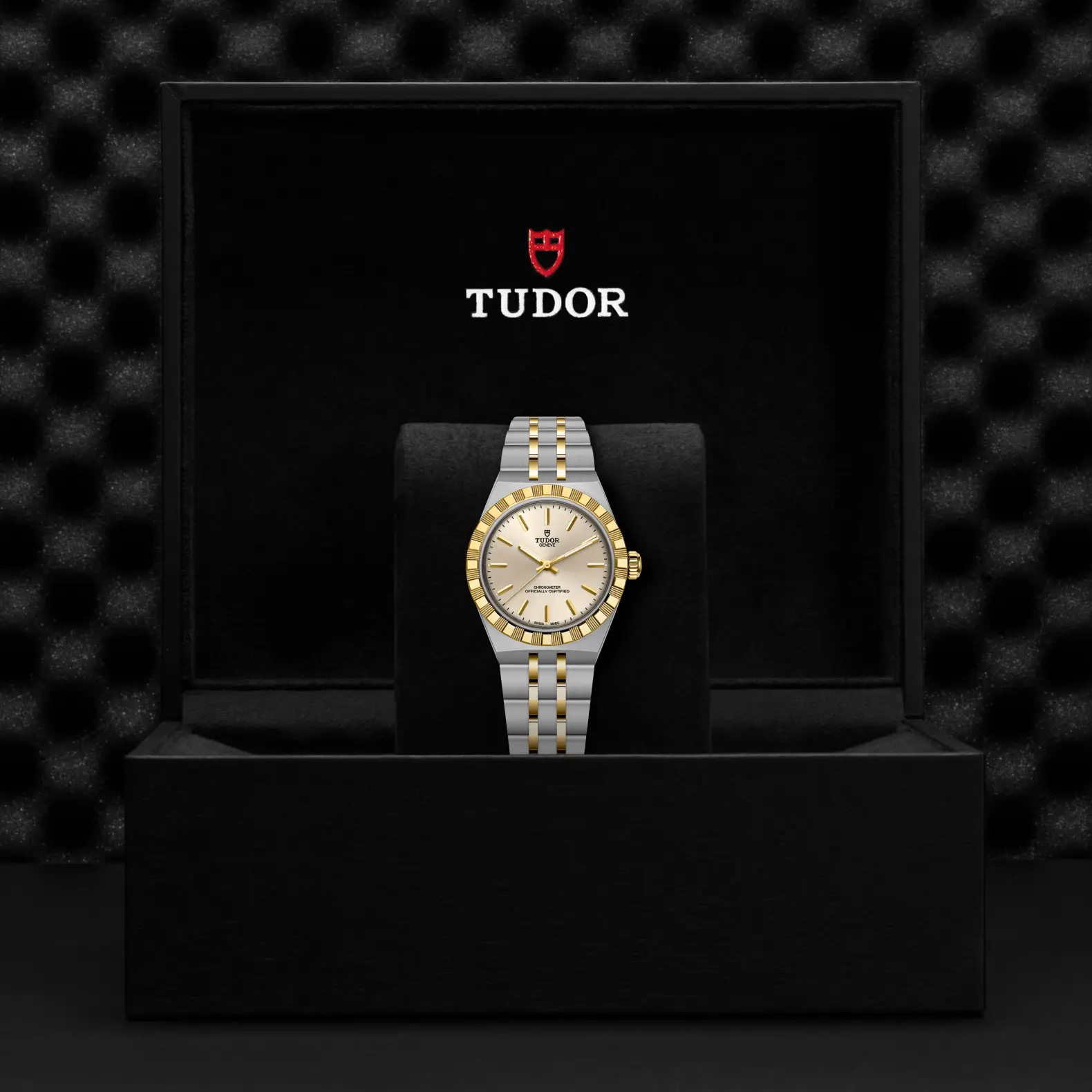 Reloj TUDOR Royal acero 30mm en acero y oro amarillo con esfera marfil: presentación en su caja oficial