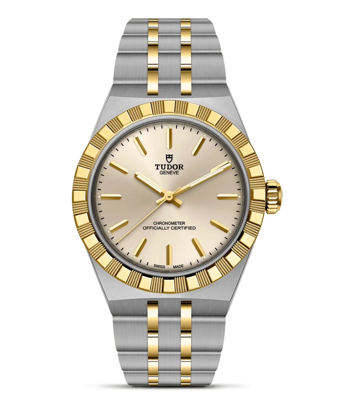 Reloj TUDOR Royal acero 30mm en acero y oro amarillo con esfera marfil: detalle de la esfera