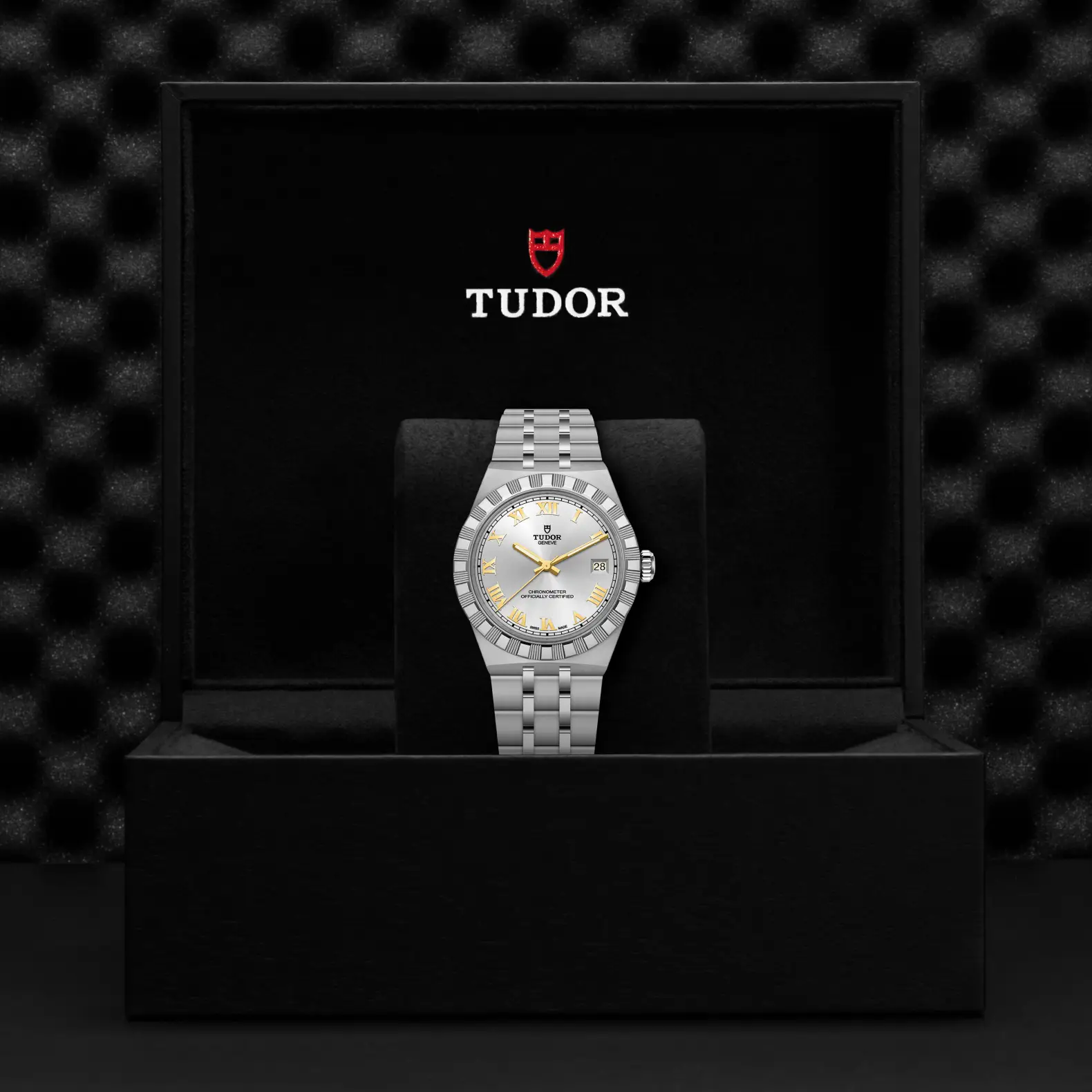 Reloj TUDOR Royal acero 36mm con esfera plateada con números romanos: presentación en su caja oficial
