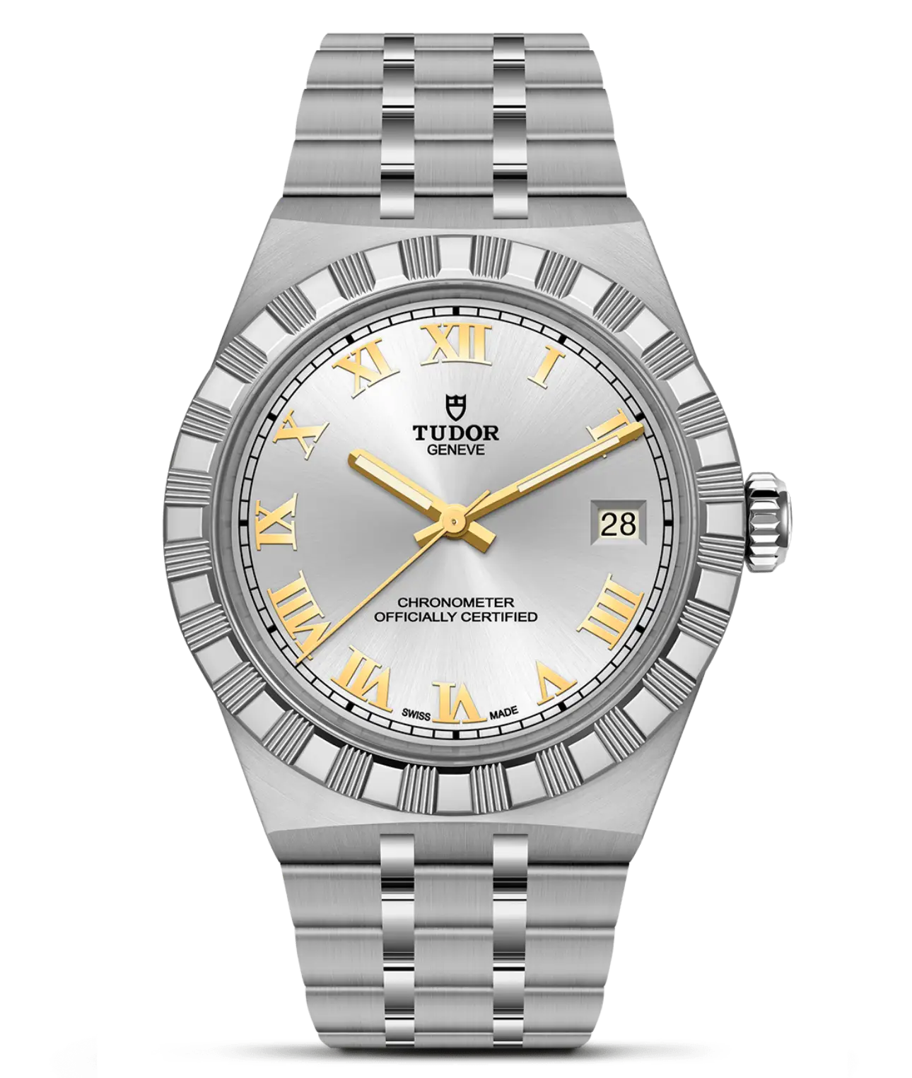 Reloj TUDOR Royal acero 36mm con esfera plateada con números romanos: detalle de la esfera