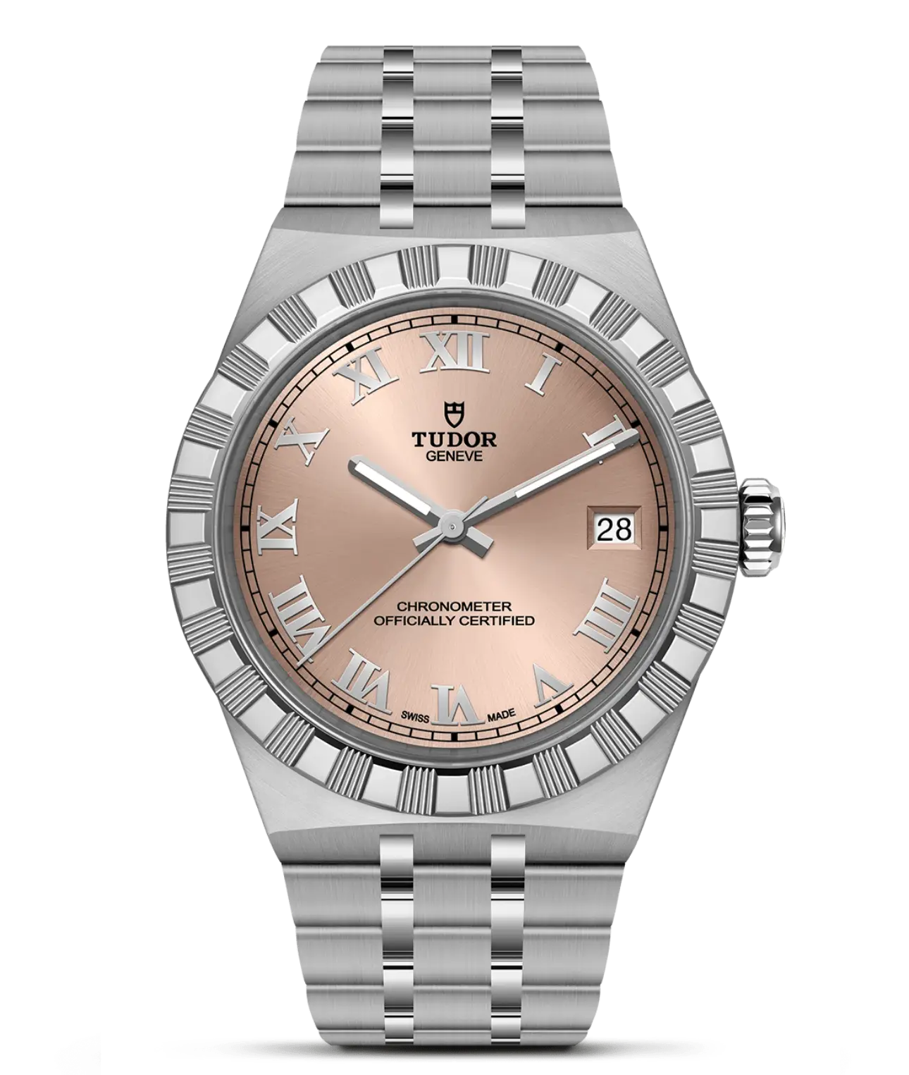 Reloj TUDOR Royal acero 36mm con esfera salmón: detalle de la esfera