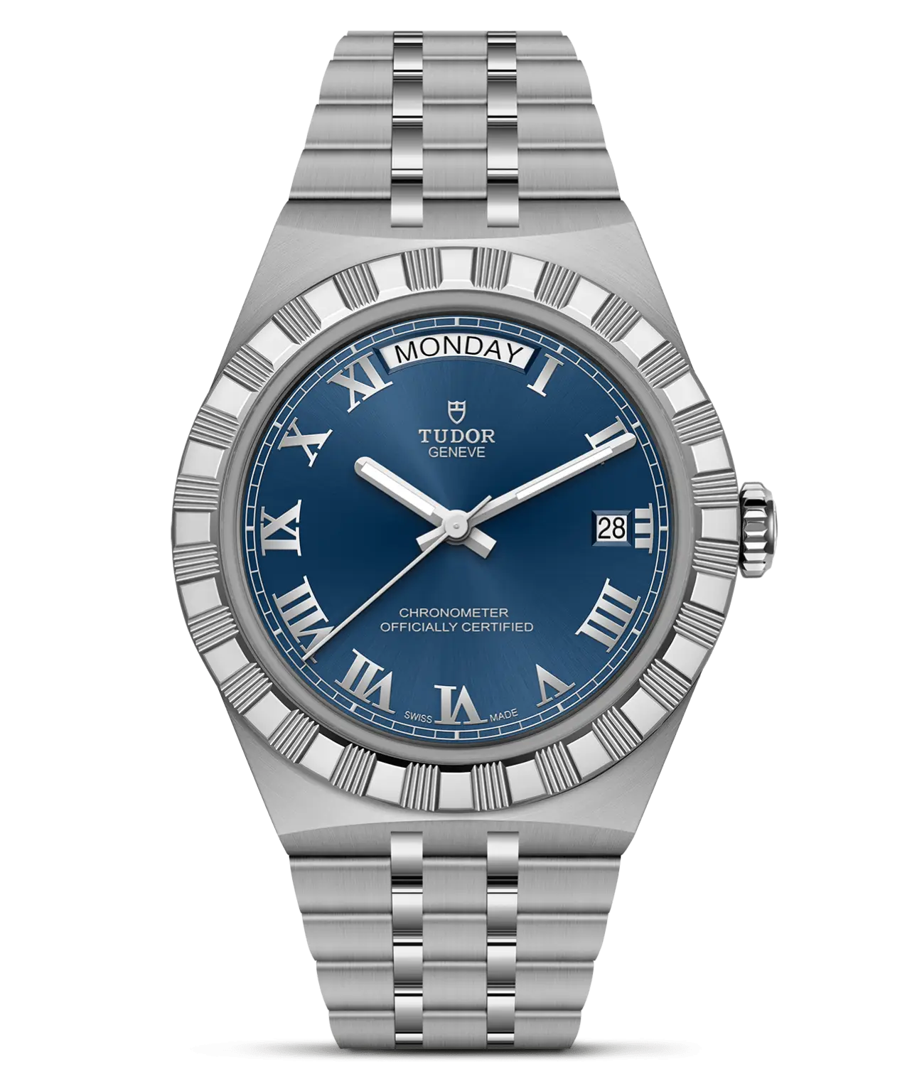 Reloj TUDOR Royal acero 40mm con esfera azul con números romanos: detalle de la esfera