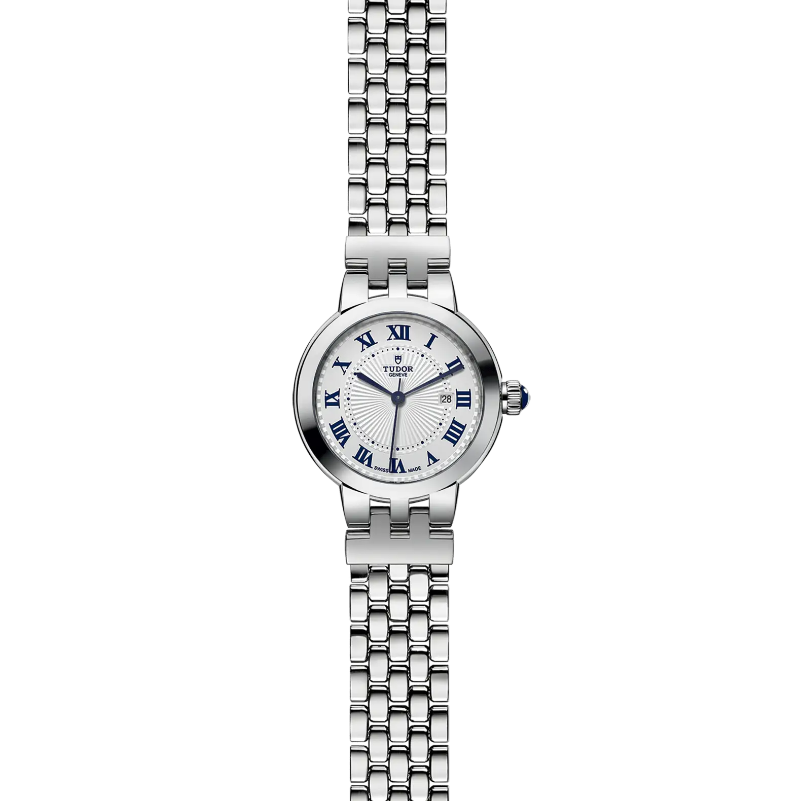 Reloj TUDOR Clair de Rose en acero 30 mm con esfera opalina: vista frontal