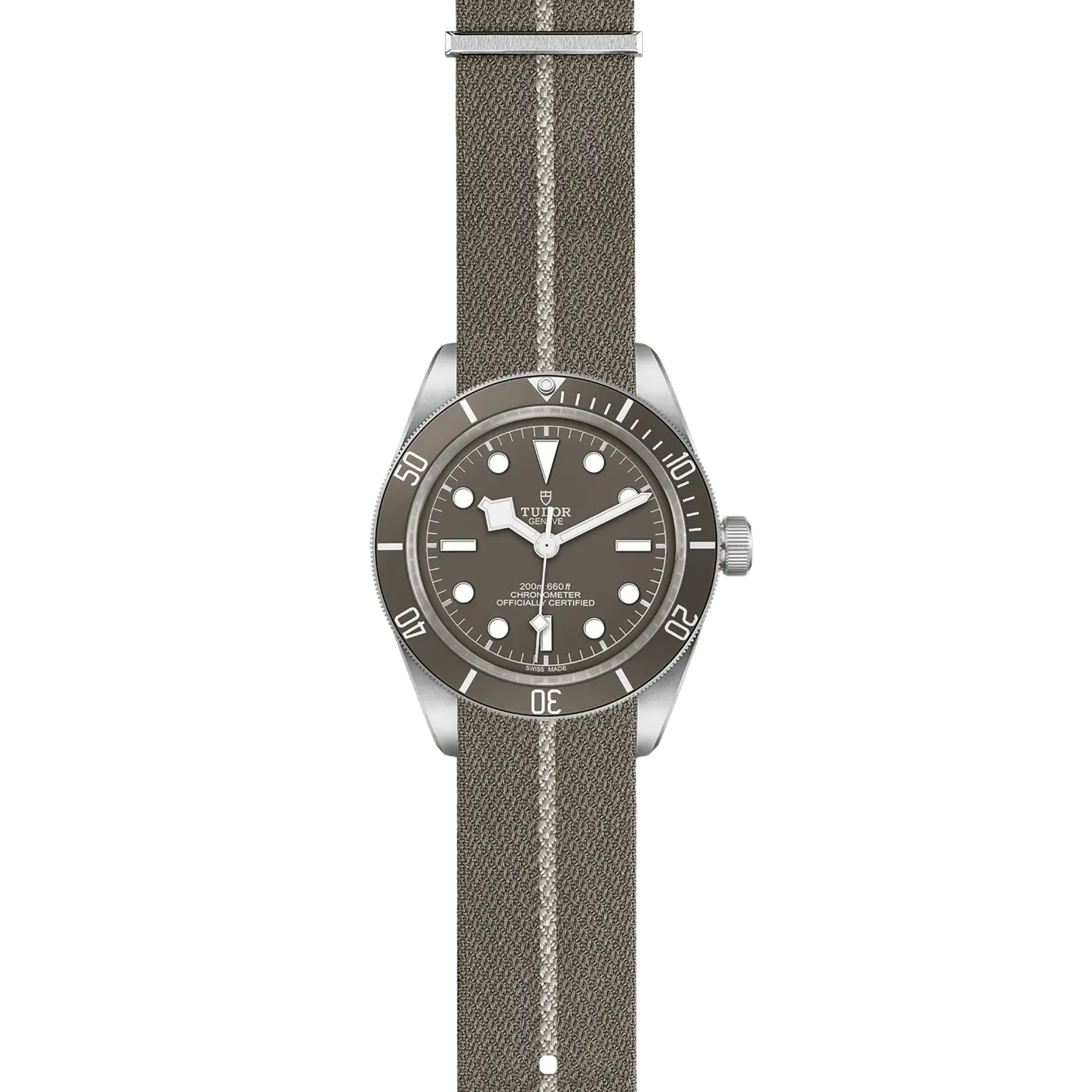 Reloj TUDOR Black Bay 58 925 con correa gris topo: vista frontal