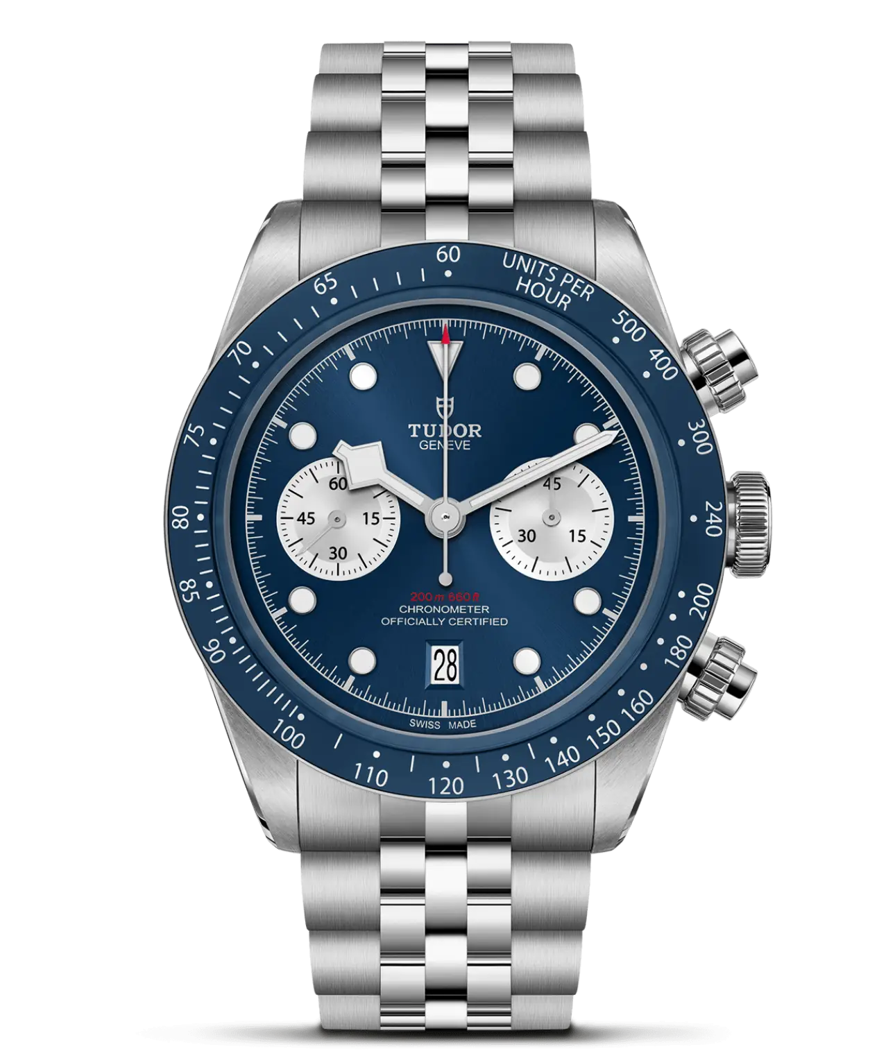 Reloj TUDOR Black Bay Chrono con esfera azul: detalle de la esfera