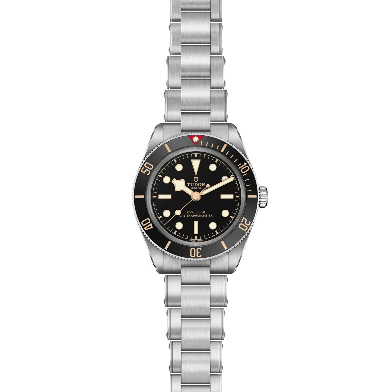 Reloj Black Bay 58 con brazalete de acero de 3 eslabones: vista frontal