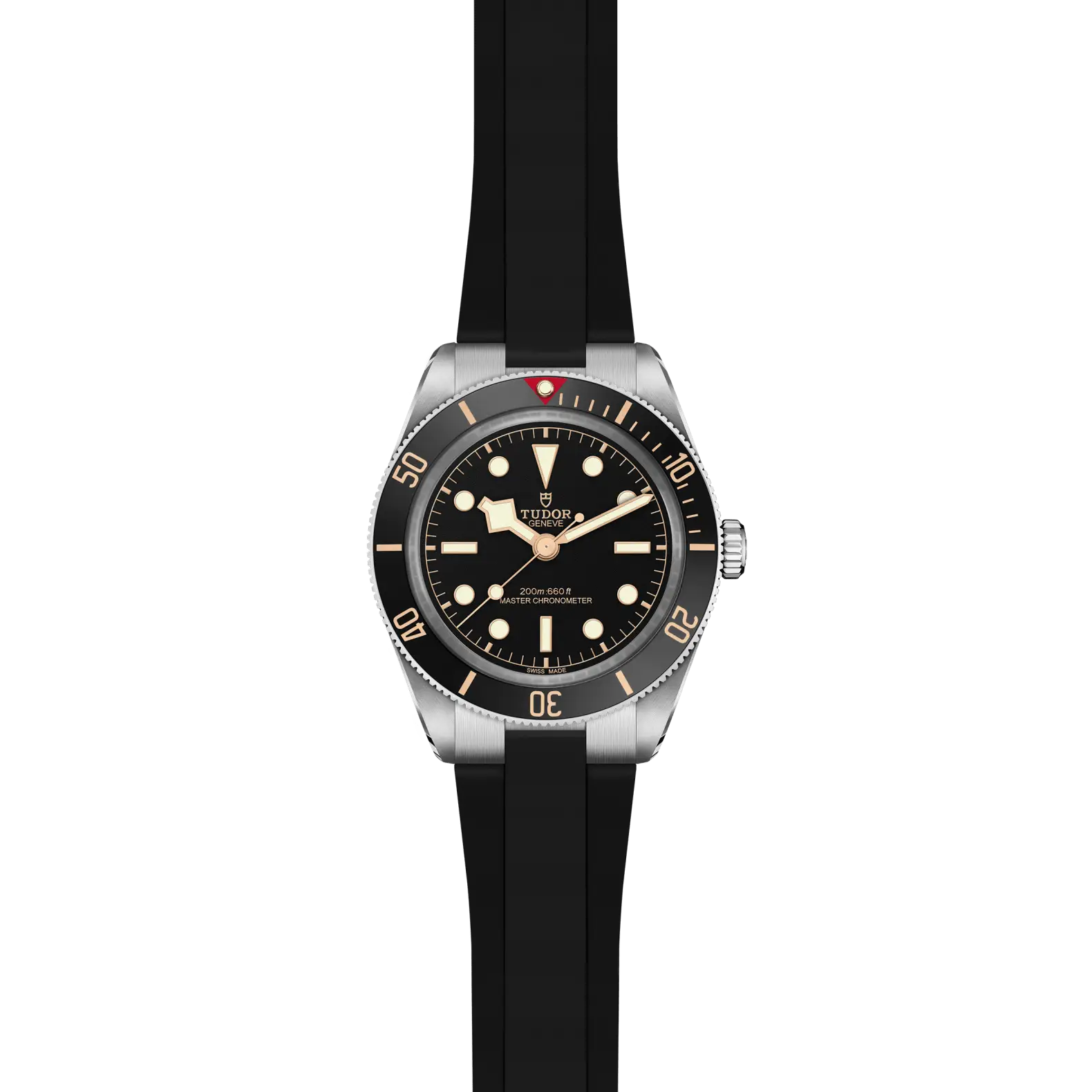 Reloj TUDOR Black Bay 58 con correa de caucho: vista frontal