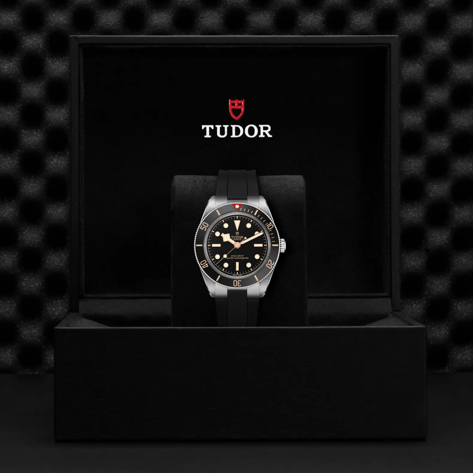 Reloj TUDOR Black Bay 58 con correa de caucho: presentación en su caja oficial