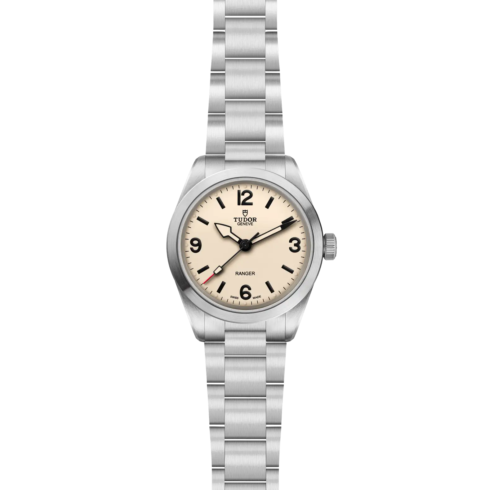Reloj TUDOR Ranger 39 mm con esfera beige y brazalete de acero: vista frontal