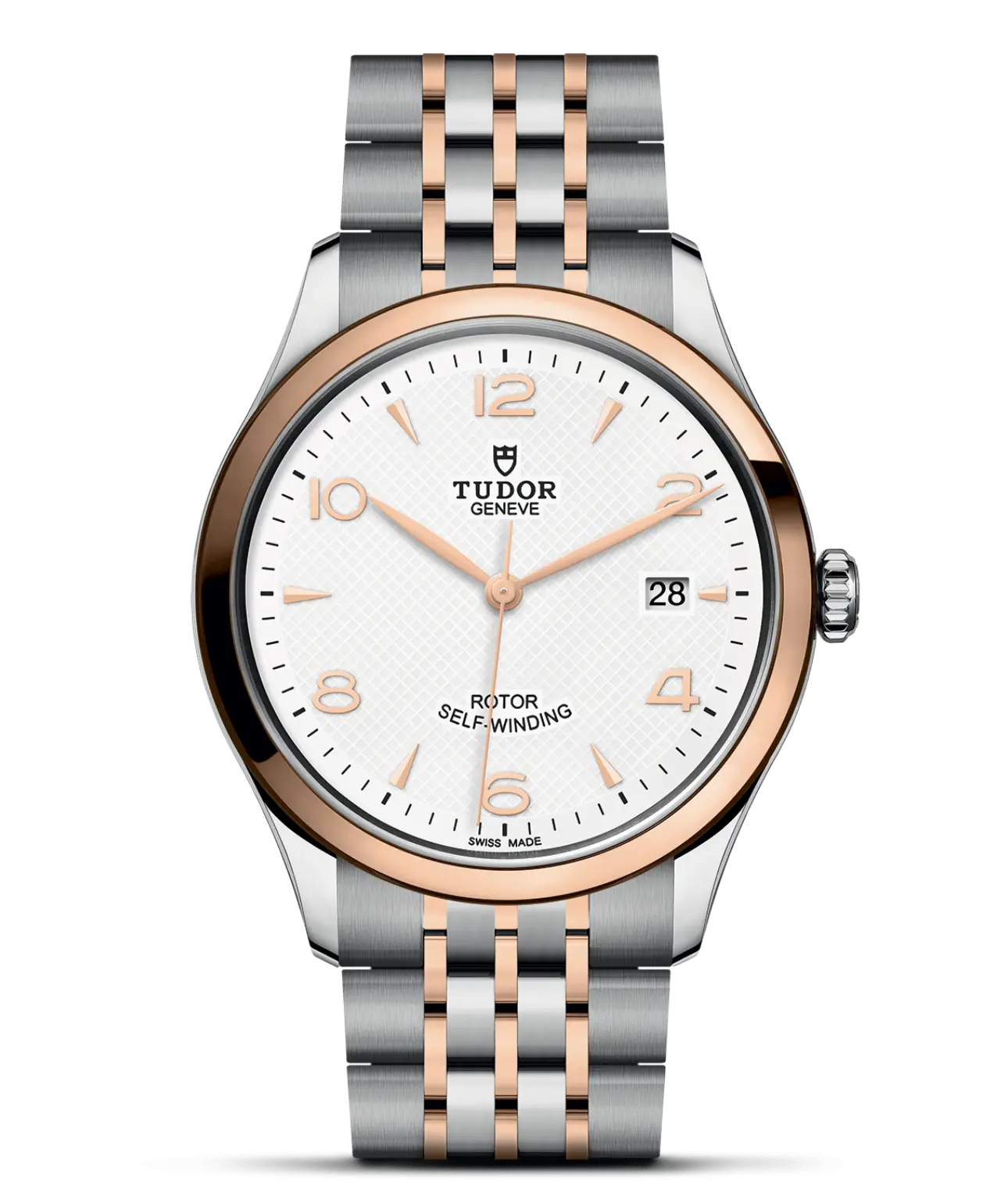 Reloj TUDOR 1926 en acero y oro rosa con esfera blanca: detalle de la esfera